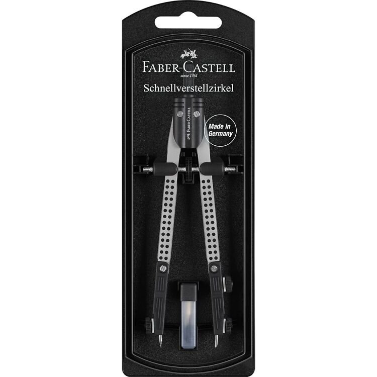 Faber-Castell 174037 sirkel, kiirreguleerimisega hõbedane